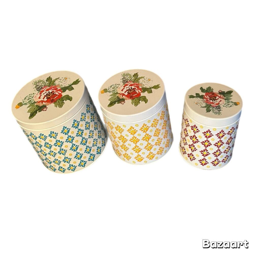 The Pioneer Woman 3 Piece Metal Garden Meadows Canister Set